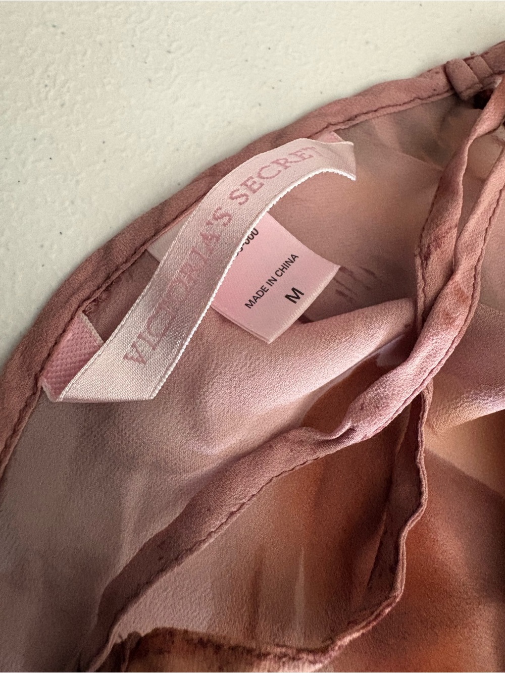 Medium Vintage Victoria’s Secret Y2K Pink Mauve Watercolor Silk Slip Dress - Picture 2 of 7